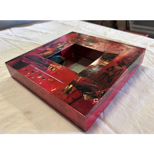 2000 - 2009 Paper Collage Mirror, 2000s For Sale - Image 5 of 8