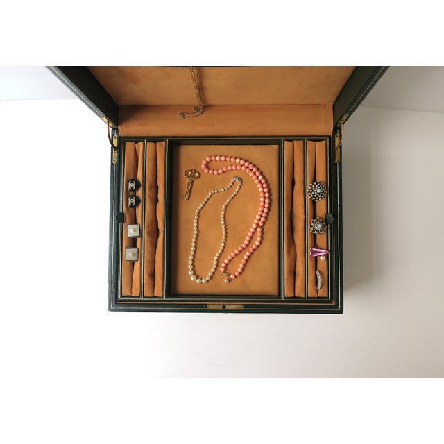 Italian Leather Jewelry Box For Sale - Image 12 of 18