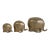 Set of 3 Brass Elephants Figurine Sculpture Animal Statue 4485b For Sale