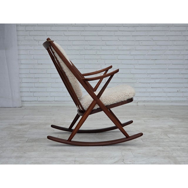 White Vintage Danish Rocking Chair by Frank Reenskaug for Bramin, 1960s For Sale - Image 8 of 18