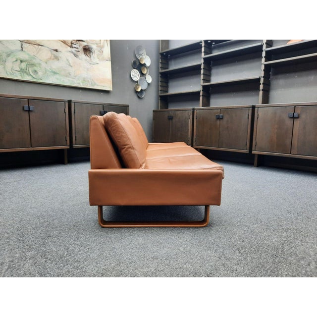 Wood Three-Seater Leather Sofa by Wilhelm Möller for Cor, 1970s For Sale - Image 7 of 18