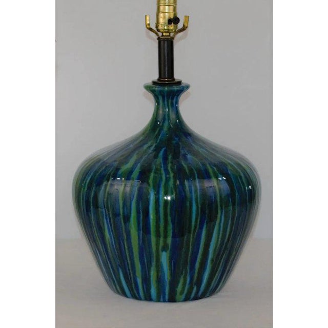 Blue Green Glaze Mid Century Table Lamp Chairish