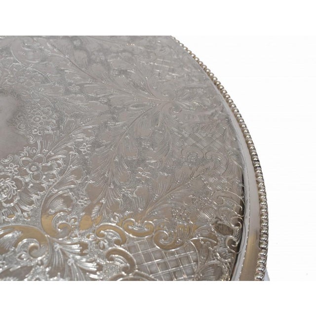 2000 - 2009 Victorian Silver Plate Tray Serving Lidded Food Dome Platter For Sale - Image 5 of 12