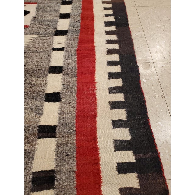 Antique Navajo Carpet, Folk Rug, Handmade Wool Rug, Beige, Gray, Brown For Sale - Image 12 of 15
