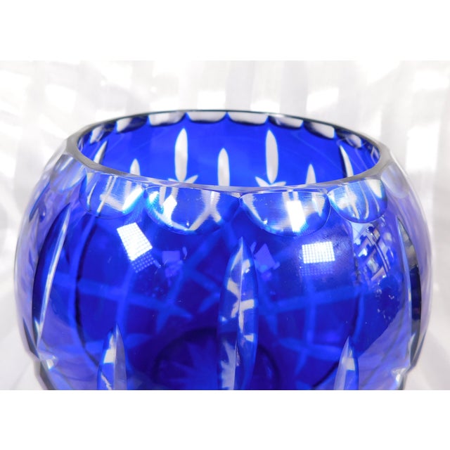 Traditional 1960s Blue Cut to Clear Bowl For Sale - Image 3 of 3