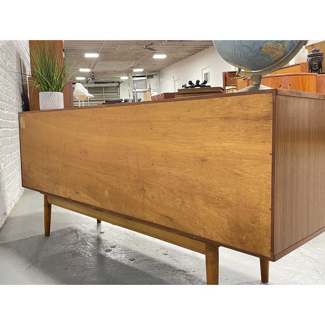 Mid Century Modern Zebrawood Sideboard / Credenza | Drop Front Bar Cabinet | Vintage MCM Storage Buffet, C. 1960s For Sale - Image 14 of 14