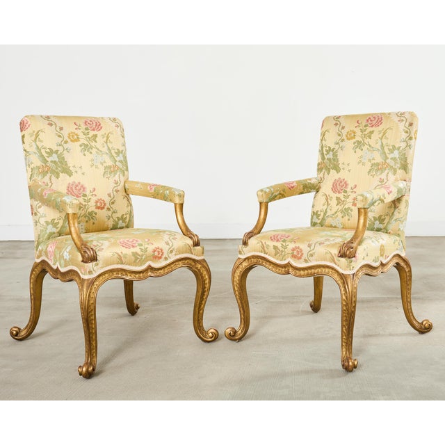 Rose Tarlow Set of Twelve Rose Tarlow Gold Leaf Kent Dining Chairs For Sale - Image 4 of 18