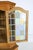 Wood Danish Modern Mid Century Corner Cabinet W Leaded Glass For Sale - Image 7 of 15
