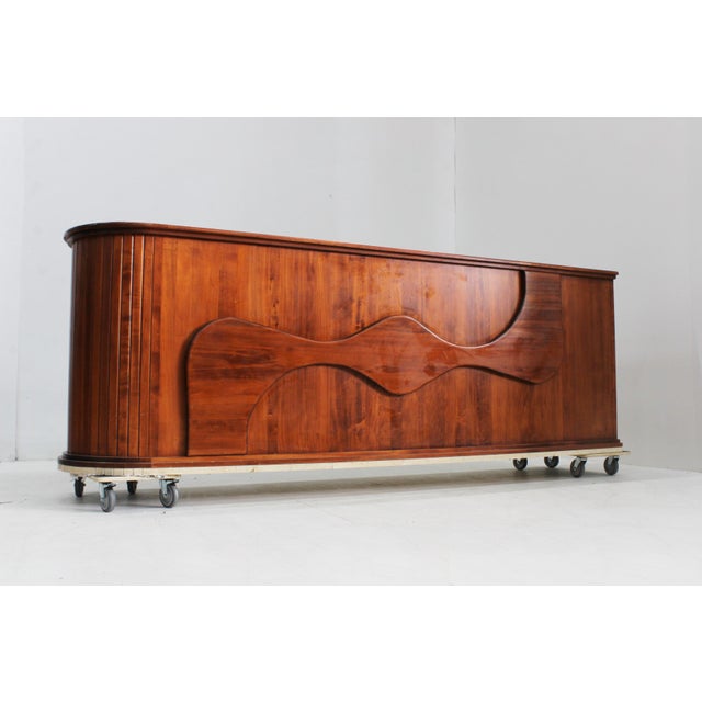 Vintage shop counter cabinet from the 1970s Italy with marble details. This large shop counter is perfect for receiving...