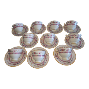 Antique Royal Doulton Footed Cups and Saucers Pattern E4630