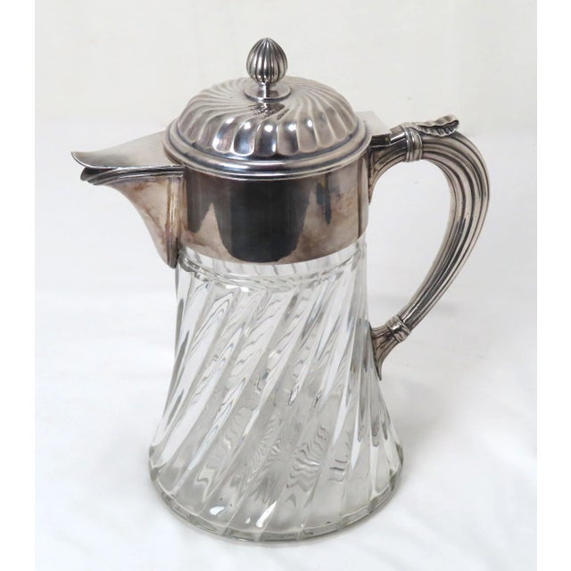 1930s Christofle France Silverplate & Baccarat Crystal Ice Tube Chiller Wine Pitcher - Carafe For Sale - Image 13 of 13
