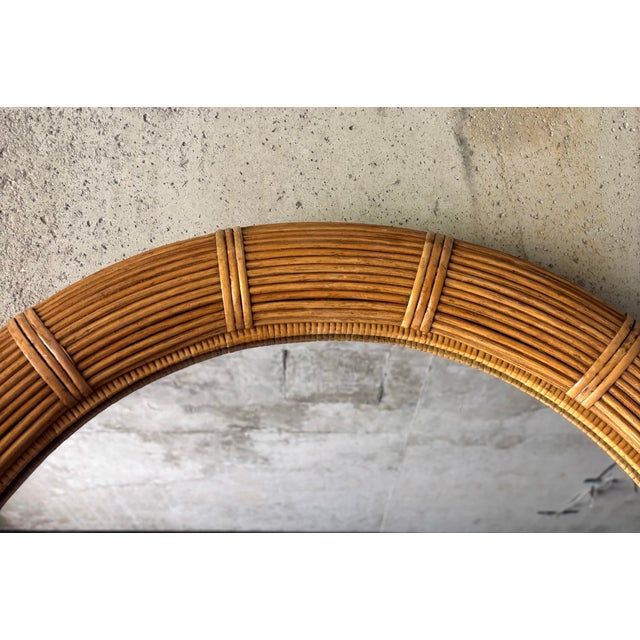 Gabriella Crespi Vintage Pencil Reed Arched Wall Mirror in the Style of Vivai Del Sud For Sale - Image 4 of 6