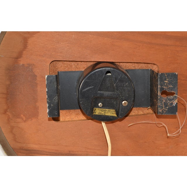 Brown 1970s Howard Miller Wall Clock Designed by Arthur Umanoff Zebra Wood & Chrome For Sale - Image 8 of 12