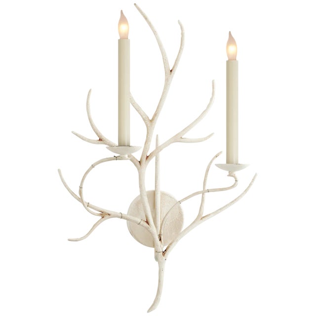 Branch Sconce in Old White Designer: Chapman & Myers Height: 22.75" Extension: 6.5" Backplate: 4.25" Round Mounting:...