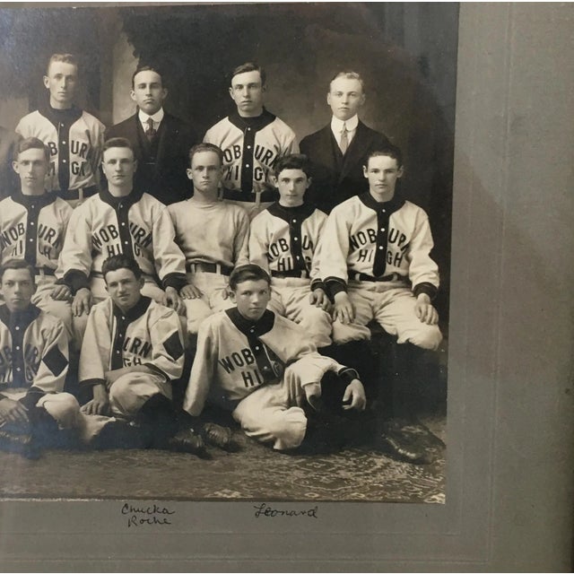 Original Early 1900s Woburn Massachusetts High School Baseball Team Photograph in Nice Oak Frame For Sale In Boston - Image 6 of 13