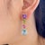 Bochic “Orient” Vintage Amethyst, Peridot, Ruby & Topaz Earrings Set 18K Gold For Sale - Image 4 of 11