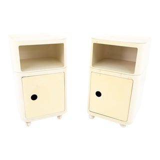 Anna Castelli Ferrieri for Kartell Mid-Century Componibili Quadrati Nightstands - Pair For Sale