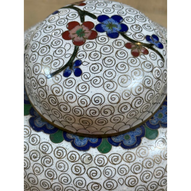 Chinese Cloisonné Ginger Jars, Pair For Sale - Image 11 of 12