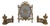Vintage Louis XVI 19th Century Fire Screen Fireplace Andiron Set For Sale