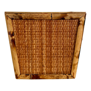 Burnt Tortoise Bamboo Woven Rattan Wastebasket