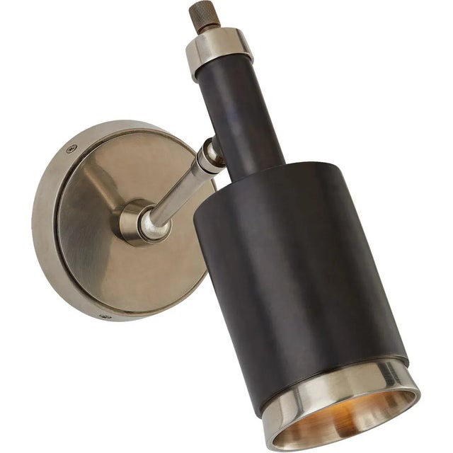 Modern Thomas O'Brien for Visual Comfort Signature Anders Small Articulating Wall Light in Antique Nickel & Bronze For Sale - Image 3 of 4