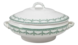 20th Century Belgian Special Edition Porcelain Tureen with Lid