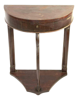 Vintage Semi-Round Empire Style Mahogany Console Table, Italy