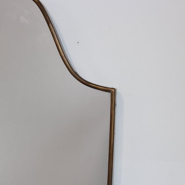 Gio Ponti Vintage Italian Wall Mirror with Brass Frame by Gio Ponti, 1960s For Sale - Image 4 of 13