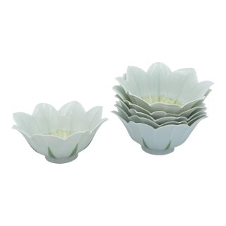 Set of Six Vintage German Lotus Bowls For Sale