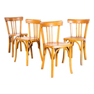 Dining Chairs in Beech from Baumann, 1950s, Set of 4 For Sale
