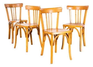 Dining Chairs in Beech from Baumann, 1950s, Set of 4