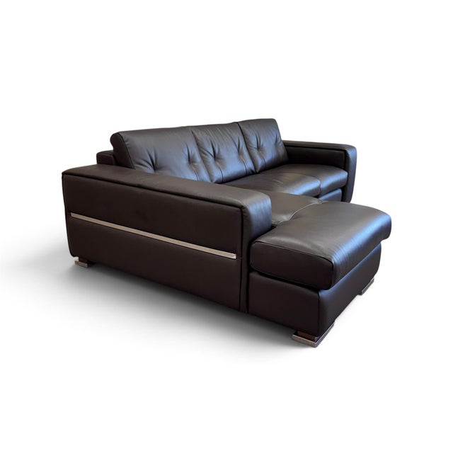 This sophisticated leather sectional by Gamma Arredamenti, a renowned Italian furniture maker, combines contemporary...