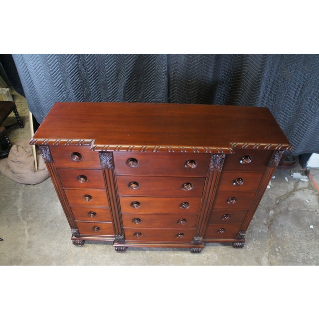 Late 20th Century Late 20th Century Ralph Lauren Henredon George II Mahogany Gentleman's Dresser Chest of Drawers For Sale - Image 5 of 15