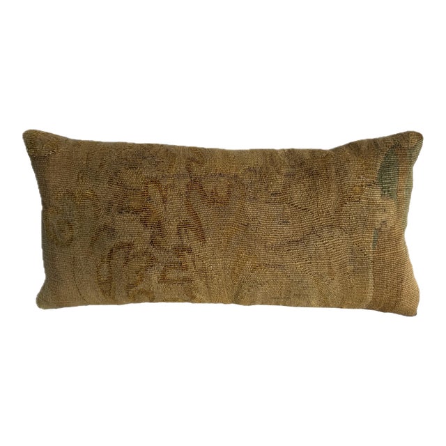 17th Century Antique Brussels Tapestry Decorative Pillow For Sale