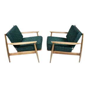 Danish Modern Viko Baumritter Walnut Lounge Chairs, 1950s - a Pair