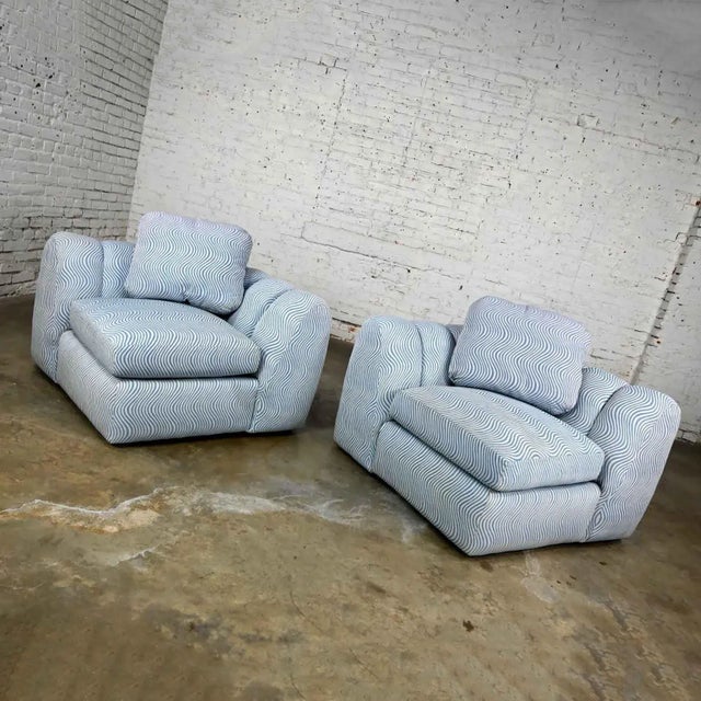 Modern to Postmodern Channeled Sectional Loveseat or Lounge Chairs Style of Jay Spectre For Sale - Image 6 of 12