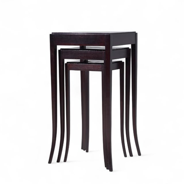 Late 20th Century Barbara Barry for Baker Mahogany Nesting Tables - Set of 3 For Sale - Image 5 of 10