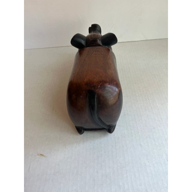 Farmhouse Vintage Wood Pig Figure For Sale - Image 3 of 7