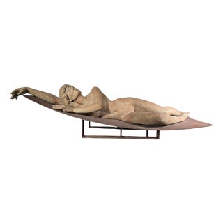 Mañosa, Large Sculpture of a Reclining Woman, 1970, Terracotta For Sale