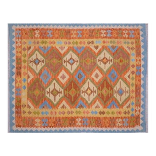Afghan Maimana Flatweave Kilim Wool Rug, 4'10''x6'5'' For Sale
