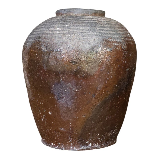 Stoneware Jar With Ash Glaze For Sale
