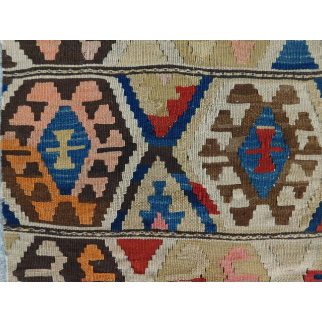 Textile Vintage Handmade Flatwoven Kilim. 3'4"x 3'8" For Sale - Image 7 of 13