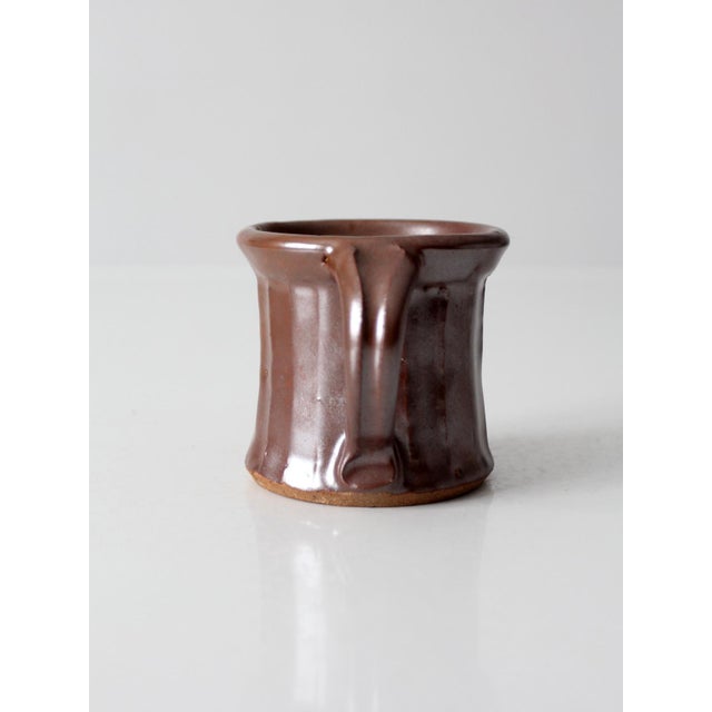 Mid-Century Modern Vintage Handmade Studio Pottery Mug For Sale - Image 3 of 10