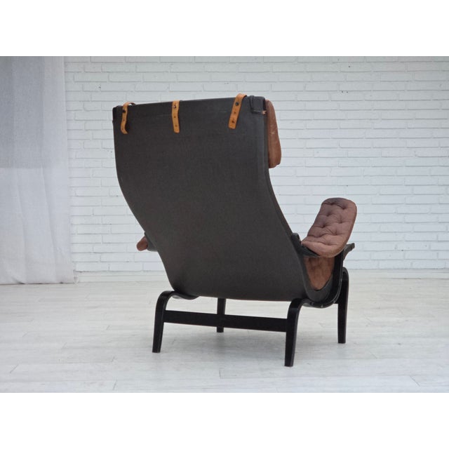 Swedish Pernilla Lounge Chair in Leather by Bruno Mathsson for Dux, 1970s For Sale - Image 13 of 18