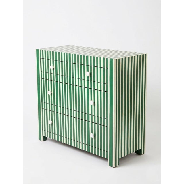 Exquisite Moroccan Resin Inlay Striped Chest of Drawers For Sale - Image 4 of 10