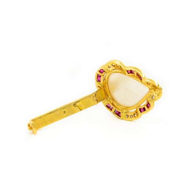 Mabe Pearl Ruby Diamond Gold Ring and Matching Slide Enhancer Pendant Necklace - 2 Pieces For Sale - Image 12 of 12