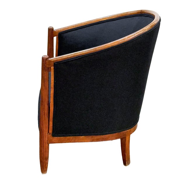 Mid 20th Century Pair of French Lounge Chairs in the Art Deco Style (Individually Priced) For Sale - Image 5 of 17