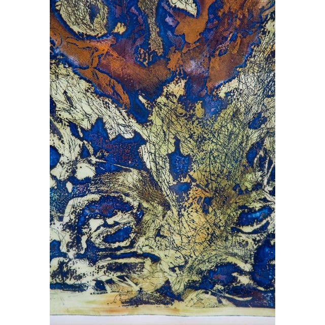1960s Mid Century Modern Art Print Artist Proof Abstract Splatter Yellow Orange Blue For Sale - Image 11 of 12