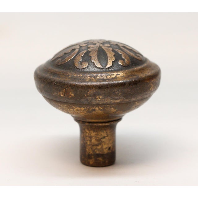 Traditional Antique Brass Plated Reading Montrose Passage Door Knob For Sale - Image 3 of 4