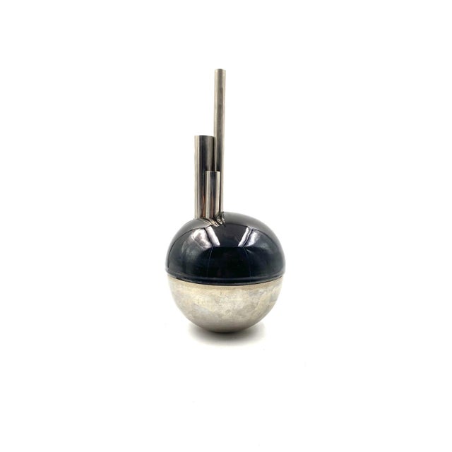 Black Vintage Ceramic Spherical Vase by Mario Bertozzi, 1970s For Sale - Image 8 of 18